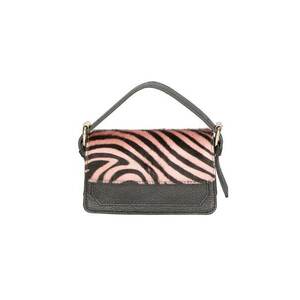 Geanta crossbody de piele si piele cu par scurt imagine