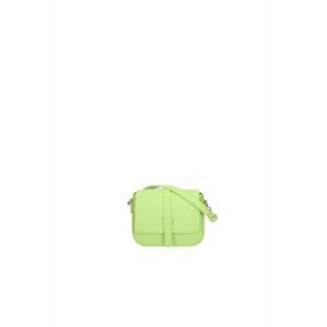 Geanta crossbody din piele cu clapa - Verde imagine