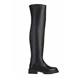 Cizme lungi pana peste genunchi cu toc masiv imagine