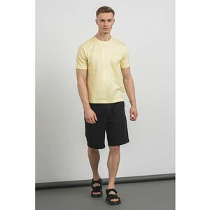 Tricou de bumbac cu decolteu la baza gatului si logo discret imagine