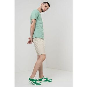 Tricou de bumbac cu decolteu la baza gatului si logo discret imagine