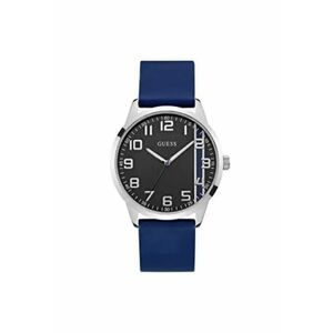 Ceas barbatesc 44 mm - carcasa din otel - curea din silicon - culoare albastra - rezistenta la apa 5 ATM imagine