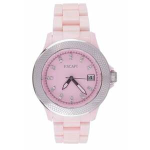 Ceas dama 40 mm - curea plastic roz - rezistent la apa 5 ATM imagine