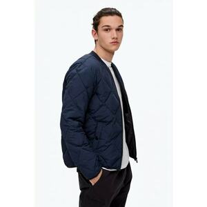 Jacheta matlasata barbati cu buzunare oblice verde prafuit imagine