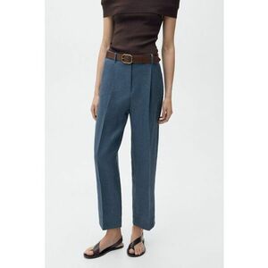 Pantaloni din in cu talie inalta imagine