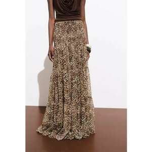 Fusta maxi cu model animal print imagine