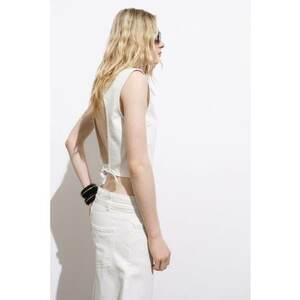 Top crop cu decupaj pe spate imagine