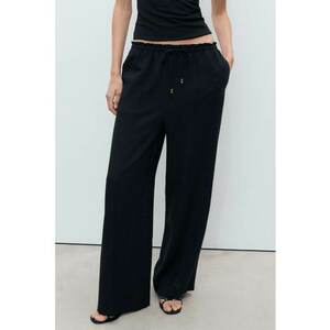 Pantaloni din amestec de in cu croiala ampla imagine