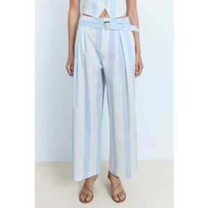 Pantaloni din amestec de bumbac cu model in dungi imagine