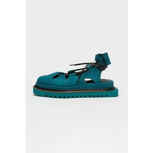 Pantofi flatform de piele cu decupaj pe spate imagine