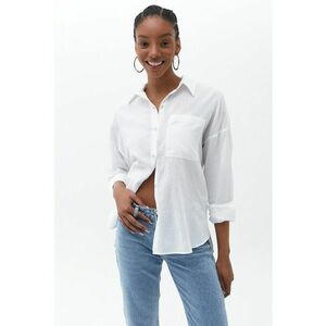 Camasa de bumbac cu buzunar pe piept imagine