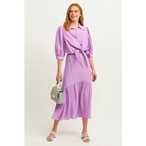 Fusta midi cu terminatie cu volane imagine