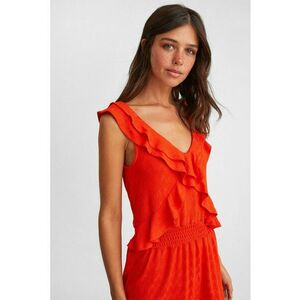 Rochie scurta cu decolteu in V si volane imagine