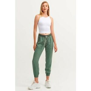 Pantaloni crop din lyocell cu snur imagine