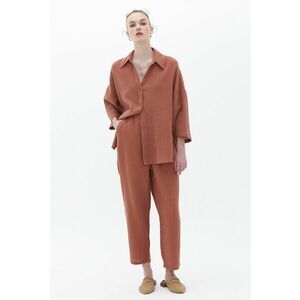 Pantaloni crop cu talie inalta imagine