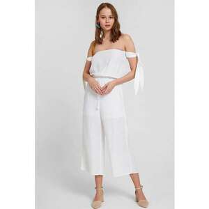 Salopeta de bumbac cu decolteu pe umeri imagine