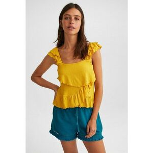 Top cu volane si decolteu patrat imagine