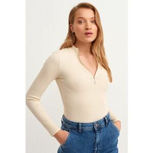 Bluza slim fit cu fermoar scurt imagine