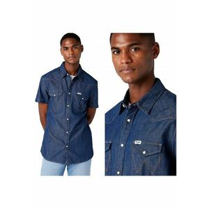 Camasa Barbati - Ss Western Shirt - Regular Fit - 2 Buzunare - Capse - Confortabila - 100% Bumbac - Design Clasic - Marimea M - Bleumarin imagine