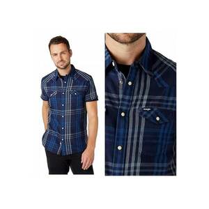 Camasa Barbati - Ss Western Shirt - Regular Fit - 2 Buzunare - Capse - Design Clasic - 100% Bumbac - Confortabila - Marimea M - Albastru imagine