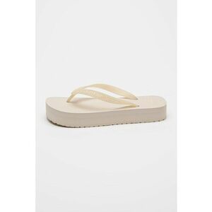 Papuci flip-flop cu talpa flatform si detaliu logo imagine