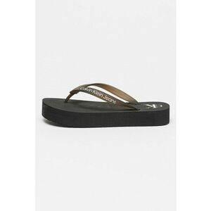 Papuci flip-flop cu talpa flatform si detaliu logo imagine
