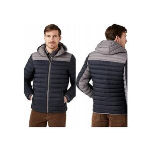 Jacheta Barbati - Puffer Jacket - Regular Fit - Fermoar - 100% Poliamid - 2 Buzunare - Calduroasa - Confortabila - Ideala Pentru Zile Mai Racoroase - Marimea 4XL - Negru/Gri imagine