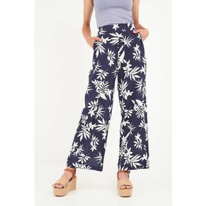 Pantaloni ampli cu model floral si buzunare laterale imagine