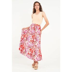 Fusta lunga cu model floral imagine