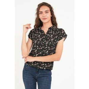 Camasa cu model floral si maneci scurte imagine