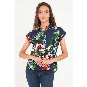 Camasa cu model floral si maneci scurte imagine