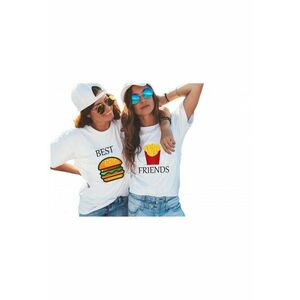 Set doua tricouri dama albe - Best Friends imagine