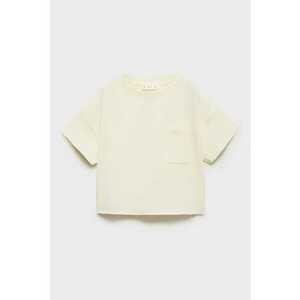 Tricou crop cu buzunar pe piept imagine