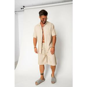 Set Lion din In camasa si pantalon scurt Beige 17722 imagine