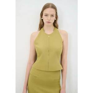 Vesta cu fermoar si model halter imagine