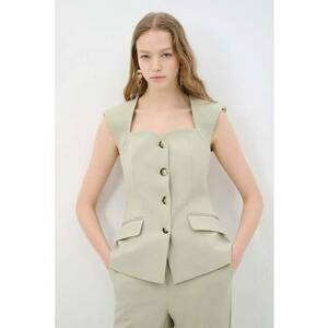 Vesta cu decolteu sweetheart si nasturi imagine