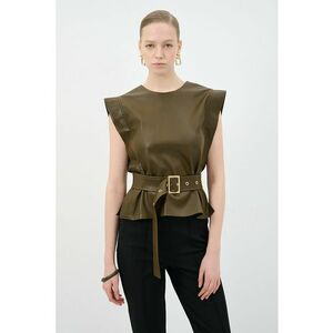 Bluza de piele ecologica cu o curea asortata imagine