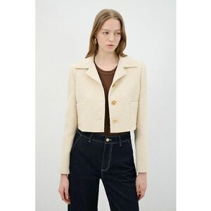 Sacou crop din tuid cu buzunare imagine