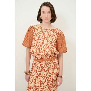 Bluza cu imprimeu si maneci bufante imagine