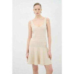 Rochie mini evazata cu decolteu rotund si model in dungi imagine