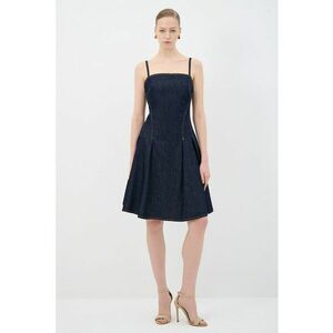 Rochie evazata din denim cu bretele ajustabile imagine