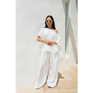 Set Bluza si Pantalon lung din in White 17674 imagine