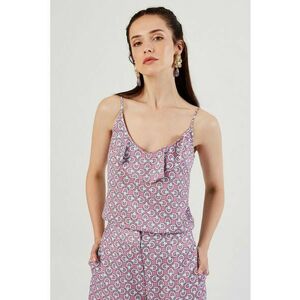 Top cu garnitura cu volan - decolteu in V si model imagine