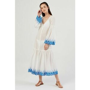 Rochie cu broderie si decolteu in V imagine