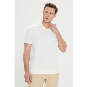 Tricou din amestec de bumbac cu aspect perforat imagine