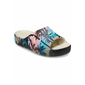 Papuci cu platforma - imprimeu tropical si perforatii Classic imagine