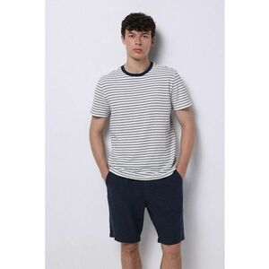 Tricou cu decolteu la baza gatului si model in dungi imagine