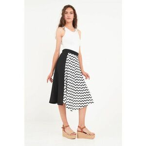 Fusta midi evazata cu banda elastica in talie imagine