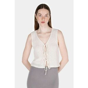 Top cu snururi si decolteu in V imagine