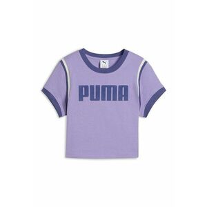 Tricou crop cu imprimeu logo imagine